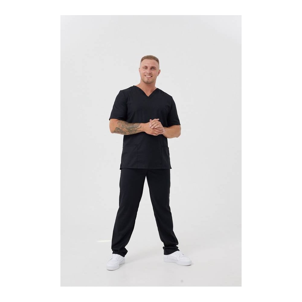 Изображение товара Костюм мужской медицинский ООО ГУП Бисер Пульс черный, размер 48-50, рост 170-176 4630407336509