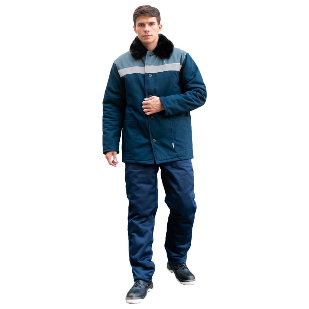 Изображение товара Утепленная мужская куртка на пуговицах с утеплителем Слайтекс, размер 72-74