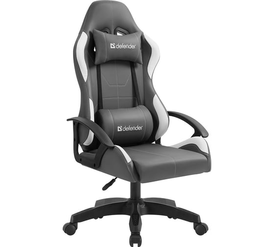 Изображение товара Игровое кресло DEFENDER Chromos серый/белый, класс 2, полиуретан 64675