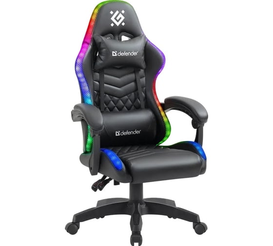 Изображение товара Игровое кресло DEFENDER Core черный, RGB, класс 4, полиуретан 64047
