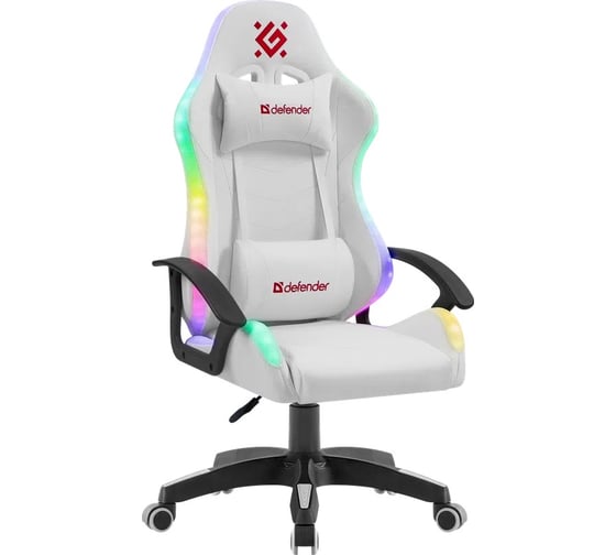 Изображение товара Игровое кресло DEFENDER Factor X RGB, белый, класс 2, полиуретан 64046