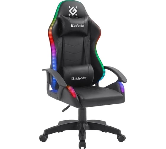 Изображение товара Игровое кресло DEFENDER Factor X RGB, черный, класс 2, полиуретан 64045