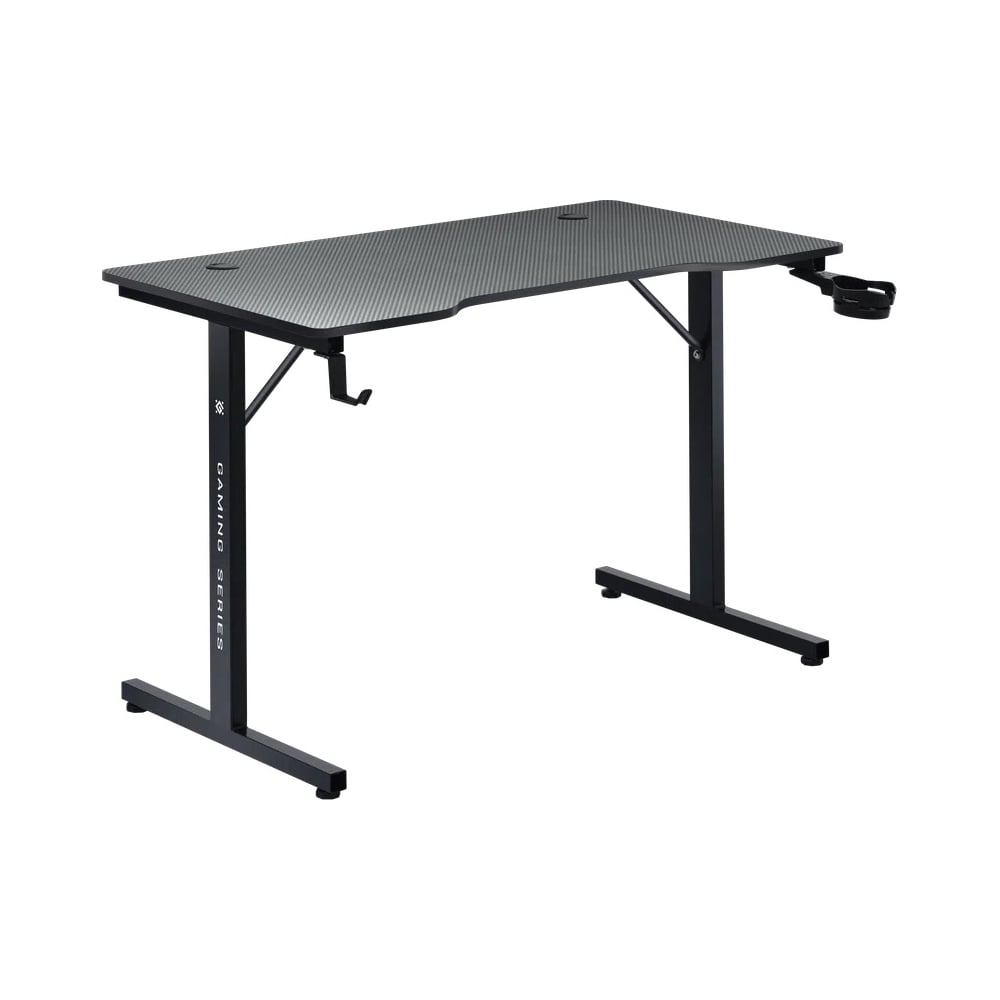 Изображение товара Игровой стол DEFENDER Nox черный МДФ современный с полкой для принтера и кабель-каналом