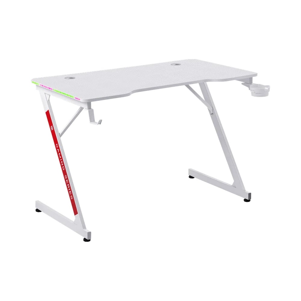 Изображение товара Игровой стол DEFENDER Solas белый МДФ RGB для игр комфорт и стиль