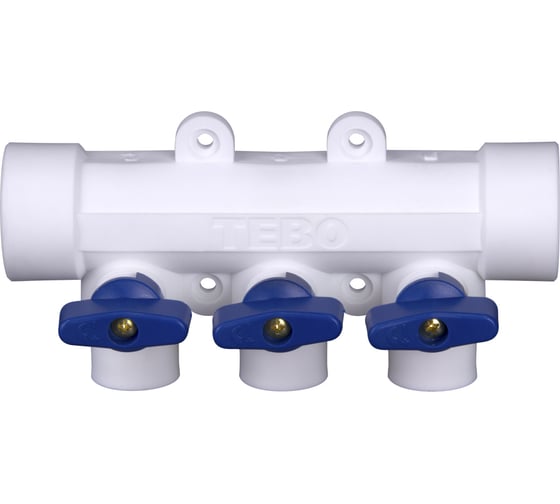 Изображение товара Коллектор с синими ручками TEBO PPR 32x20 3 выхода 030091212