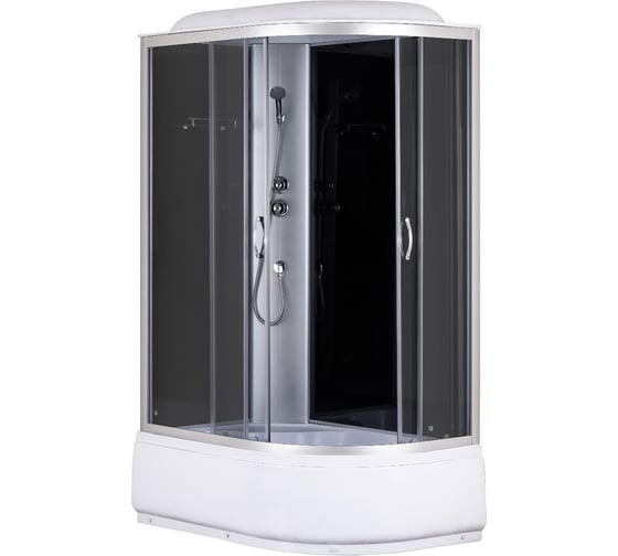 Изображение товара Душевая кабина без гидромассажа Taliente 120х80х215 см, асимметричная, левая, тонированное стекло, черные задние стенки TA-12080G(L)