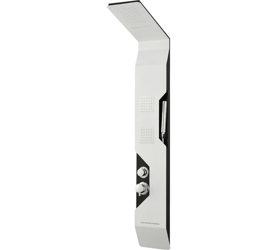 Изображение товара Душевая панель Taliente A05, алюминий, 150_22см, белый/черный/хром, каскадный излив, верхний каскад TA-G-A05W/Bcr+s