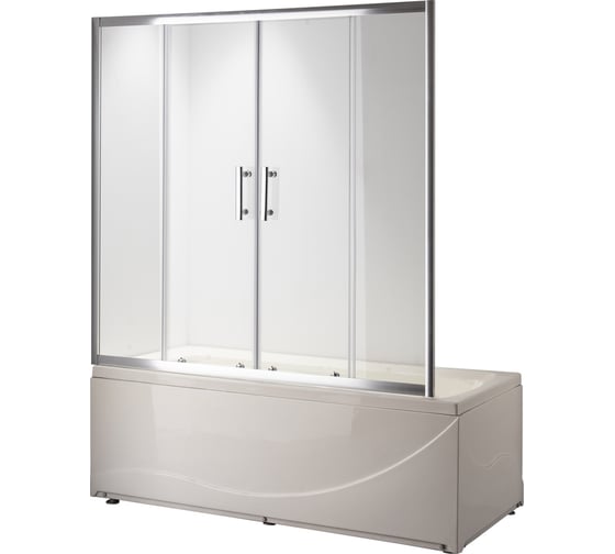 Изображение товара Душевая шторка на ванну Taliente 170_140см, раздвижная, прозр.стекло 6мм, хром.профиль TA-1714CP