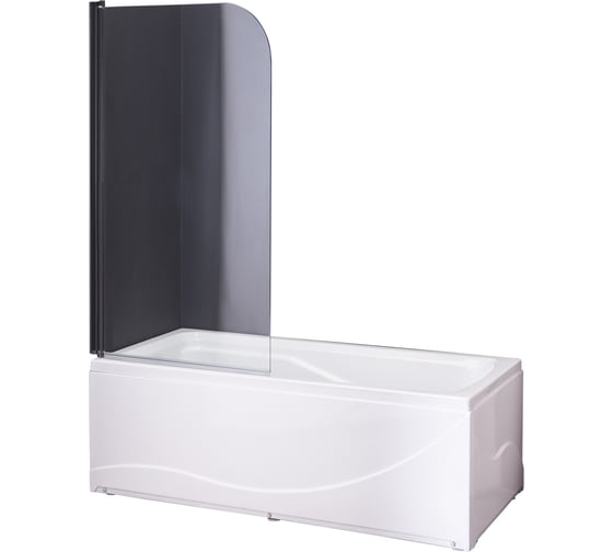 Изображение товара Душевая шторка на ванну Taliente 80_140см, распашная, прозр.стекло 6мм, черный профиль TA-0814CB