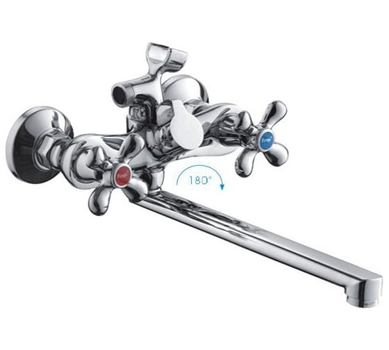 Изображение товара Смеситель для ванны и умывальника FRAP F22731-B 1/2 керамическая кран-букса, крест 535453