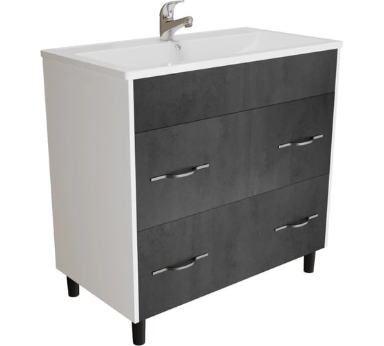 Изображение товара Тумба для ванной MIXLINE "Сура-80" под раковину МАРГО-80 ПВХ 555077