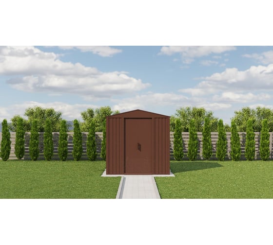 Изображение товара Хозблок для дачи Чебоксарский завод строительных профилей СТЭП сборно-разборный из металла, 1,250x2,024x2,080 м, шоколадно коричневый, 8017 0102-0131
