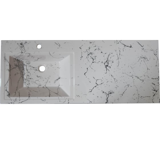 Изображение товара Раковина над стиральной машиной Stella Polar Мадлен 130, левая, белый мрамор SP-00001691