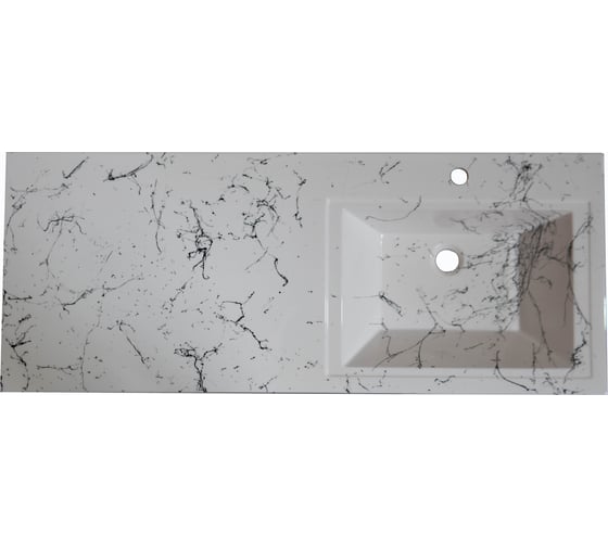 Изображение товара Раковина над стиральной машиной Stella Polar Мадлен 130, правая, белый мрамор SP-00001693