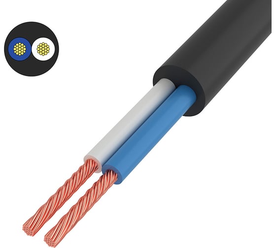 Изображение товара Провод REXANT ПВС 2x0,75 мм2, черный, 10 м, ГОСТ 01-8031-10