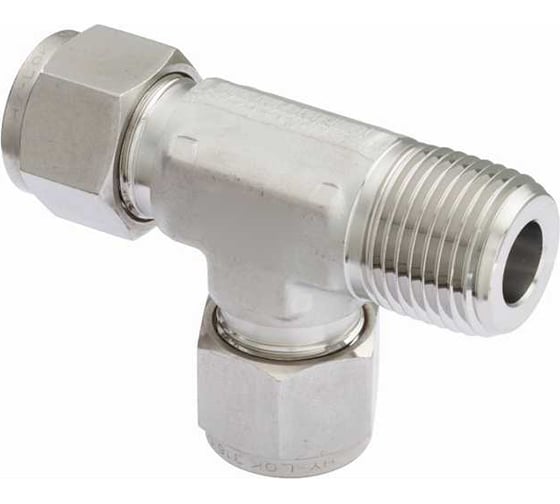 Изображение товара Тройник с наружной резьбой по направлению из латуни Hy-Lok o.d. 6мм - npt 1/4 CRTM-6M-4N-BRAS