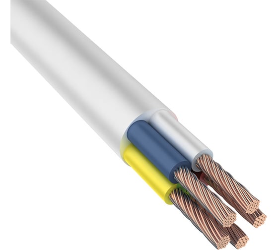 Изображение товара Провод REXANT ПВС 5x6,0 мм2 белый 5 м ГОСТ 01-8074-5