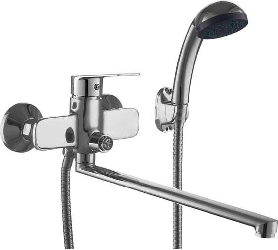 Изображение товара Смеситель PLstart ванно-душевой с душевым гарнитуром и кнопочным дивертором PD22022