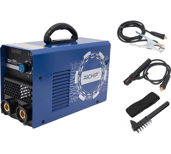 Изображение товара Инверторный сварочный аппарат (220 А; 2+1.5 м; ПВ 60%) Richip MiniArc 220T (в кейсе)