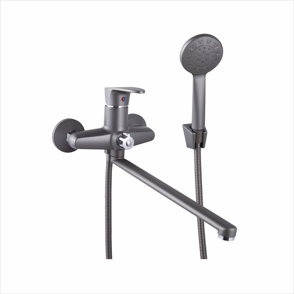 Изображение товара Современный ванно-душевой смеситель PLstart PL2205-17 графит однорычажный