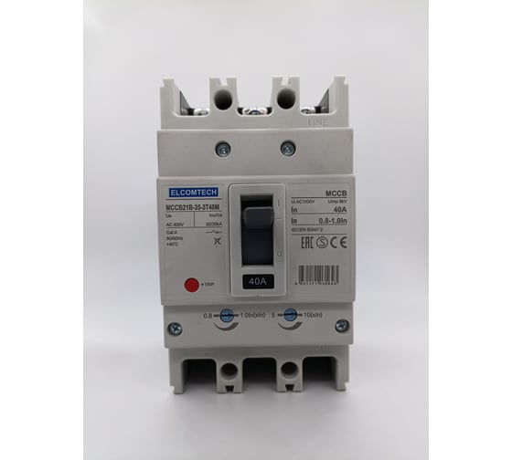 Изображение товара Автоматический выключатель в литом корпусе ELCOMTECH MCCB21B-35-3T40M, 3п 40А 35кА, термо-магнитный УТ-00026310