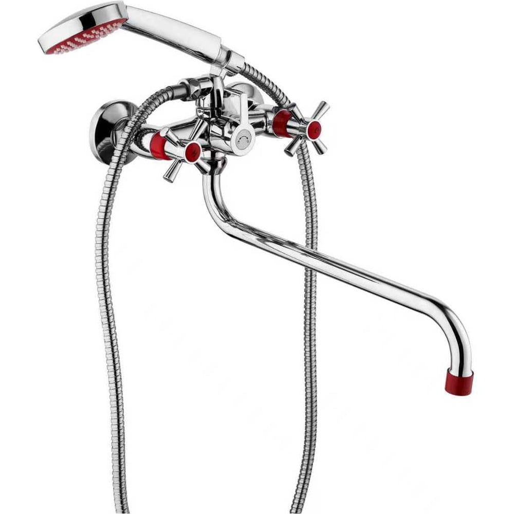 Изображение товара Ваано-душевой смеситель PLstart PL2218-10 с держателем душа и поворотным изливом