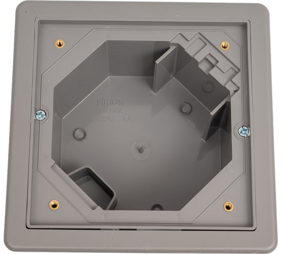 Изображение товара Монтажная коробка под влагостойкую основу Simon, установка в фальшпол, цвет серый KGE170TF-23