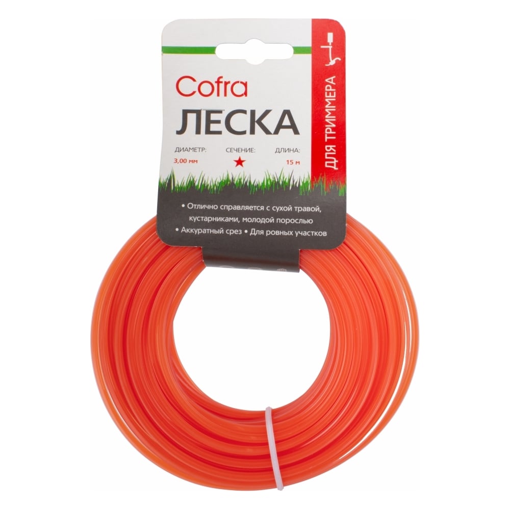 Изображение товара Леска для триммера (3.0 мм; звезда; 15 м) COFRA LTC-3.0ST-15