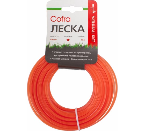 Изображение товара Леска для триммера (3.0 мм; звезда; 15 м) COFRA LTC-3.0ST-15
