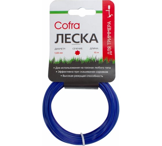 Изображение товара Леска для триммера (1.65 мм; семиугольник; 15 м) COFRA LTC-1.65HP-15
