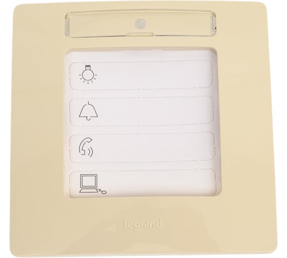 Изображение товара Рамка Legrand Etika 1 пост, с держателем для маркировки, слоновая кость 672516