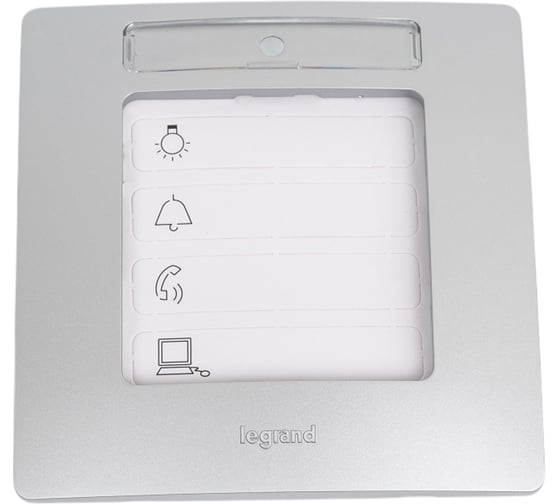 Изображение товара Рамка Legrand Etika 1 пост, с держателем для маркировки, алюминий 672556