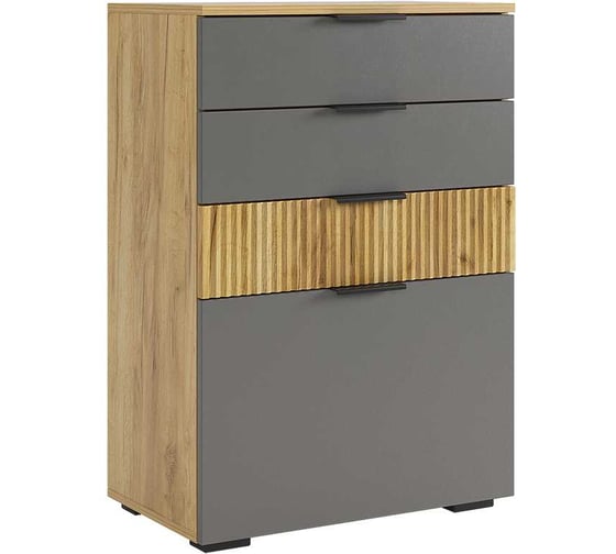 Изображение товара Комод Бери (дуб крафт золотой/графит) MPR-027.2564