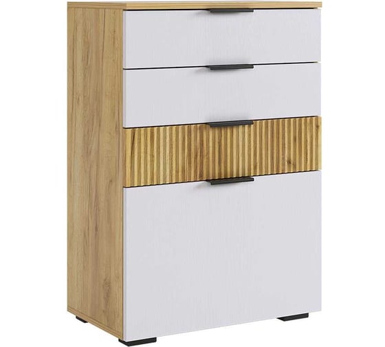 Изображение товара Комод Бери (дуб крафт золотой/белое дерево) MPR-027.2563