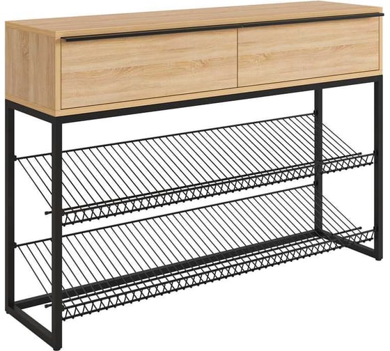 Изображение товара Обувница Крафт 2 (черный муар/дуб сонома) LMN-02.1797