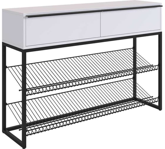 Изображение товара Обувница Крафт 2 (черный муар/белый) LMN-02.2342