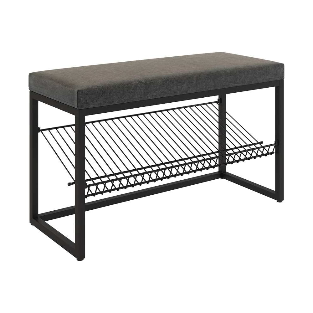 Изображение товара Обувница Крафт 1 черный муар металлическая для 6 пар обуви с сиденьем