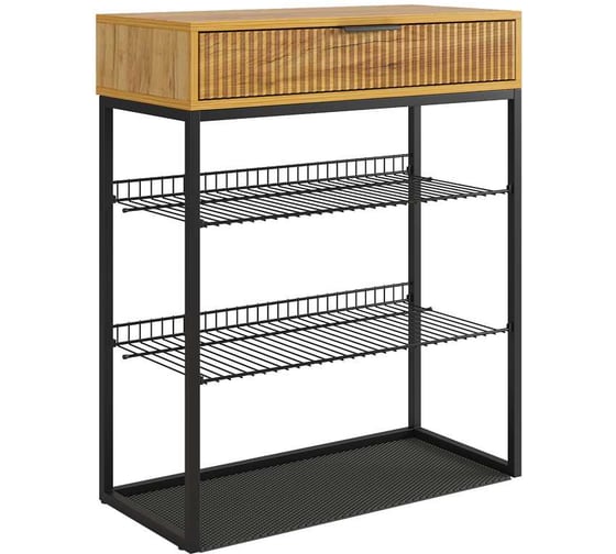 Изображение товара Обувница Вельвет (дуб крафт золотой/акация светлая/черный муар) 173128.3325