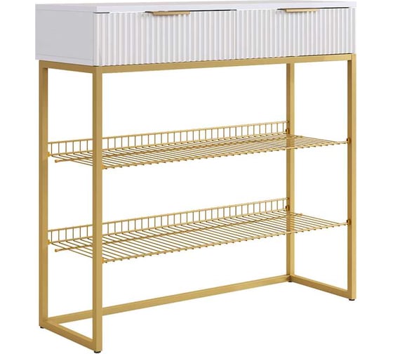 Изображение товара Обувница Классная 1 (белое дерево/белый матовый/золото) 172188.3326