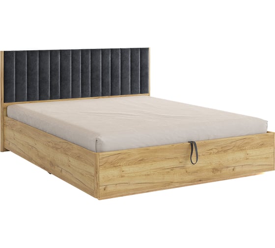 Изображение товара Кровать с подъемным механизмом Адам 160x200 см (дуб крафт золотой/грей алькантара (велюр)) MSA-06.2759