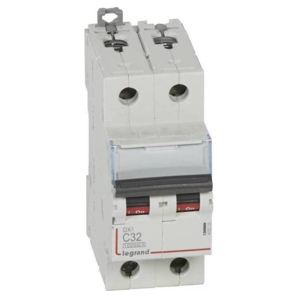 Изображение товара Автоматический выключатель Legrand DX³ 10000 32А 16кА 2П на DIN-рейку серый