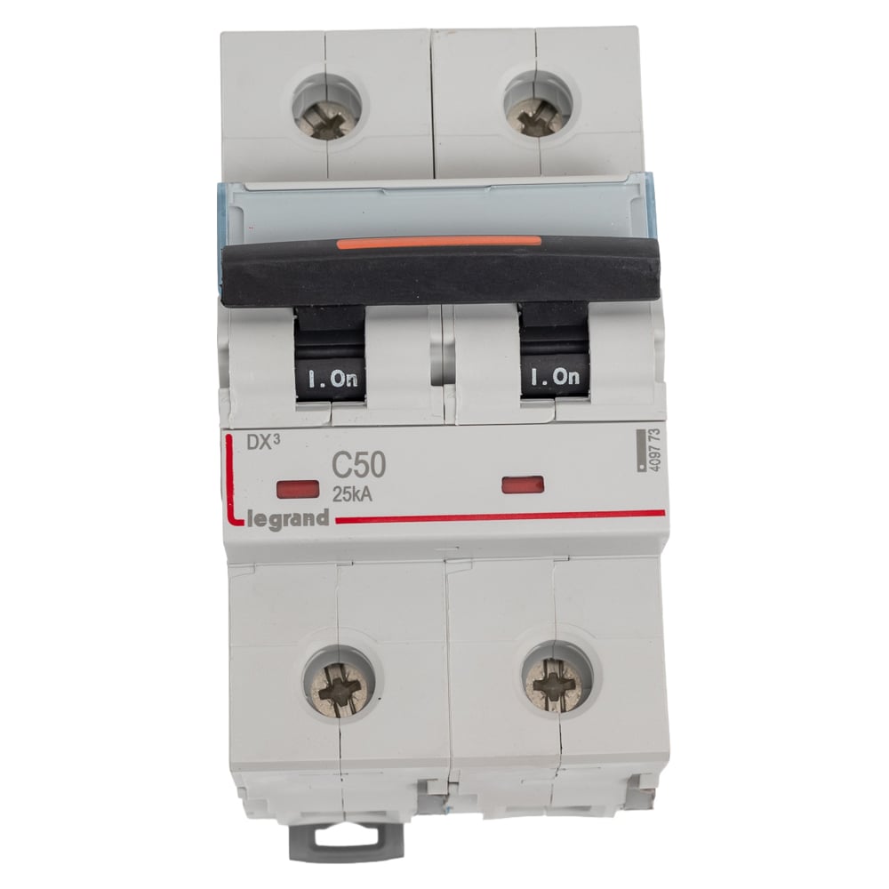 Изображение товара Автоматический выключатель Legrand DX³ 50A 2-полюсный с отключающей способностью 25 кА
