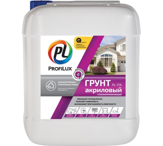Изображение товара Акриловый грунт для наружных и внутренних работ Profilux PL 17A 5 л Н0000000909