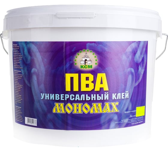 Изображение товара Универсальный клей Мономах ПВА 10л 2пвау10б