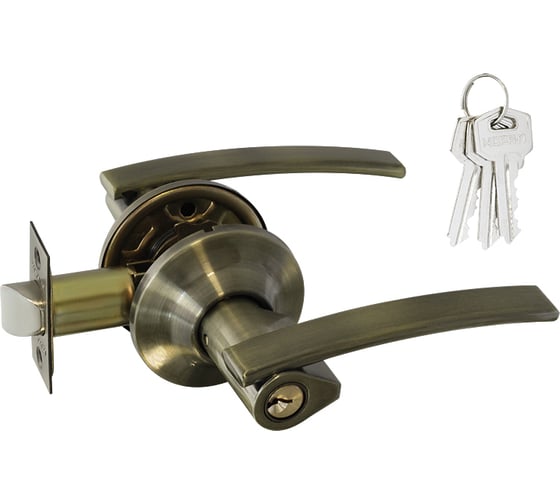 Изображение товара Межкомнатная защелка НОРА-М стар.бронза ТТ14-01 ключ/фикс. 14029