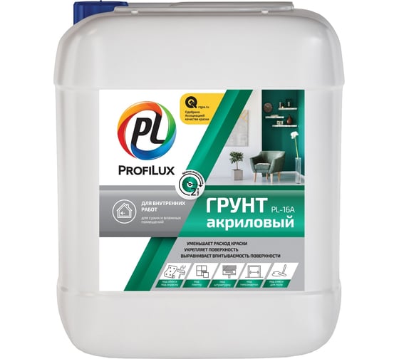Изображение товара Акриловый грунт для внутренних работ Profilux PL 16A 10 л Н0000000906