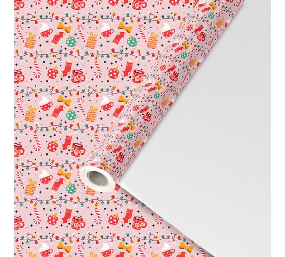 Изображение товара Бумага упаковочная Золотая сказка мелованная BIG SIZE новогодняя "Cosy XMAS", 0,7x10 м, , 592196