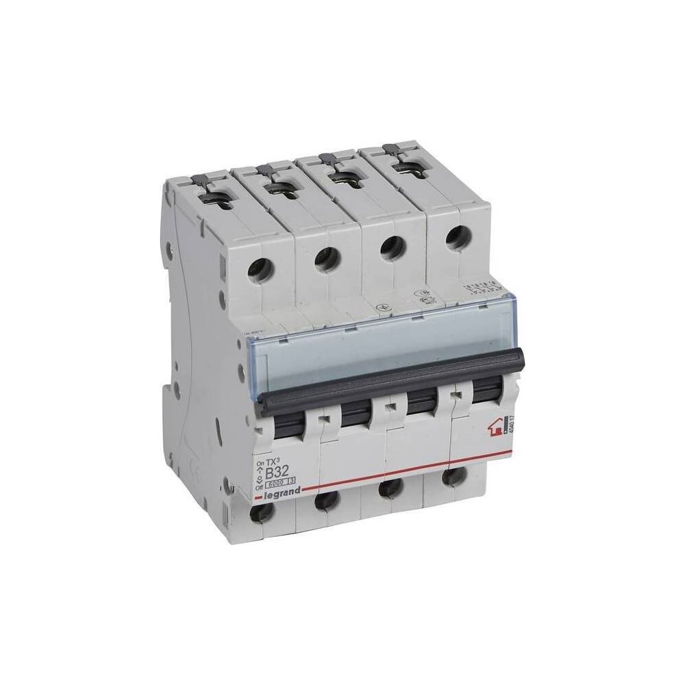 Изображение товара Автоматический выключатель Legrand TX³ 6000 4П 32А IP20 на DIN-рейку