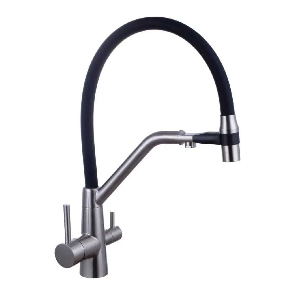 Изображение товара Современный однорычажный смеситель для кухни с переключателем на фильтр