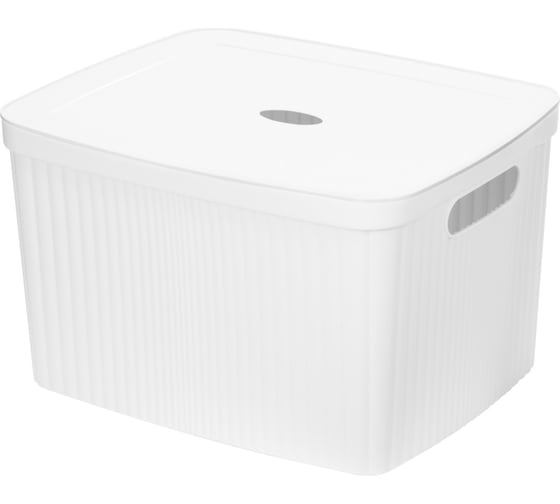 Изображение товара Корзина для белья с корзина с крышкой Econova VELVET, 450x360x270ММ, 35Л (Белый) 435250416